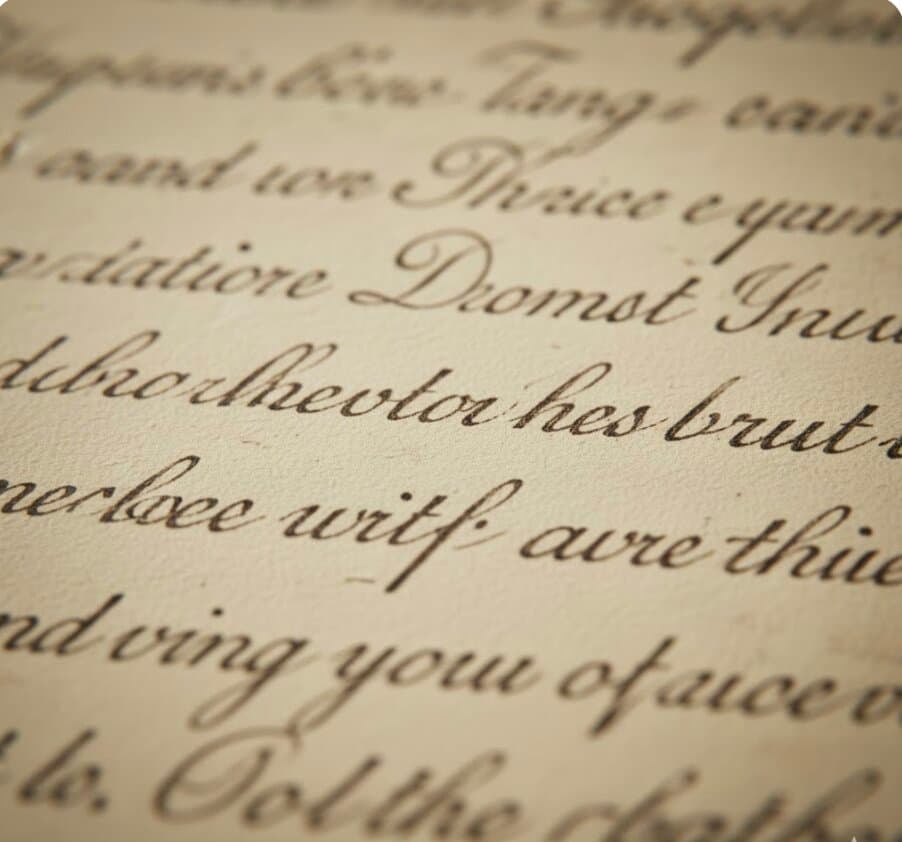 Close-up of elegant handwritten calligraphy