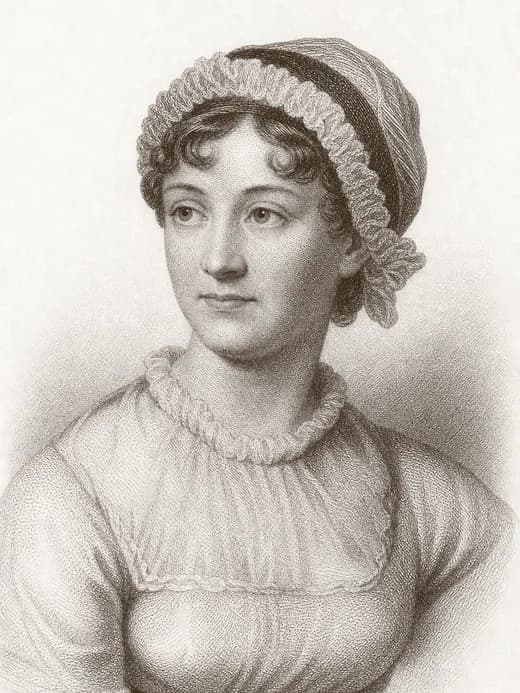 Engraved portrait of Jane Austen