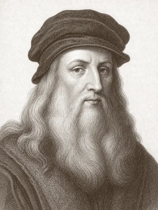 Engraved portrait of Leonardo da Vinci