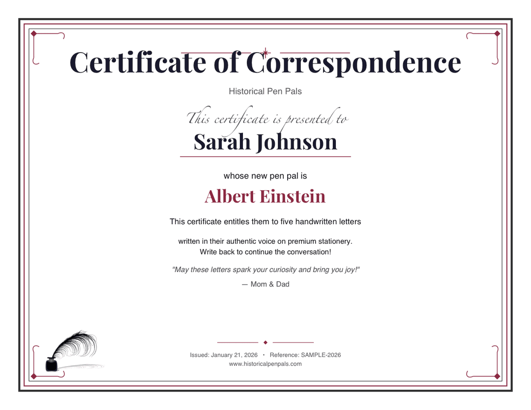 Sample gift certificate