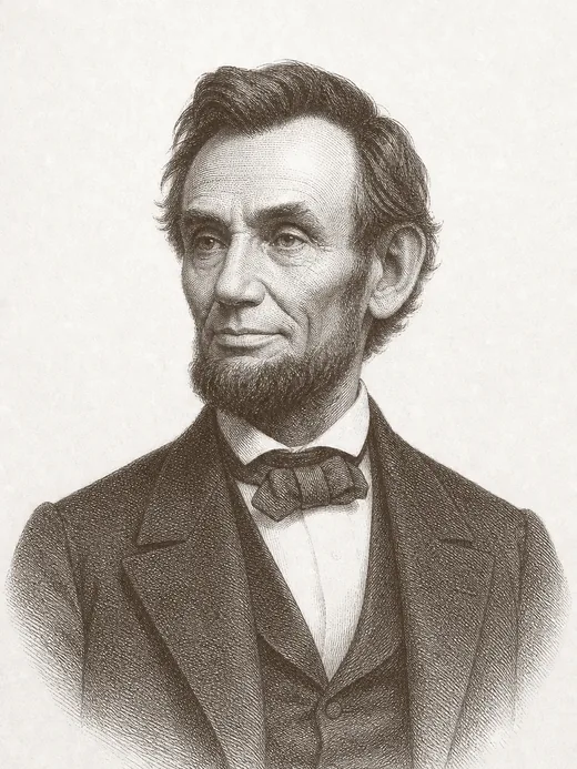 Engraved portrait of Abraham Lincoln