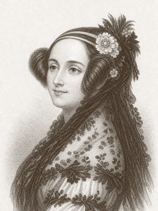 Engraved portrait of Ada Lovelace