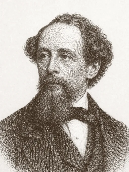 Engraved portrait of Charles Dickens