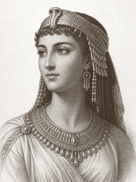 Engraved portrait of Cleopatra