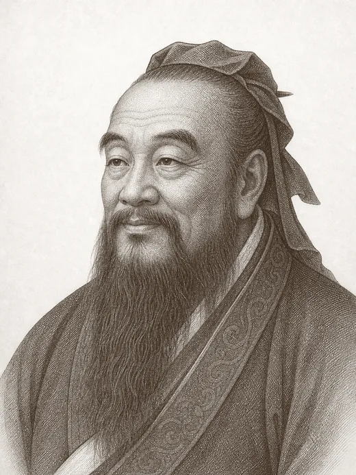 Engraved portrait of Confucius