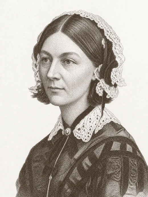 Engraved portrait of Florence Nightingale