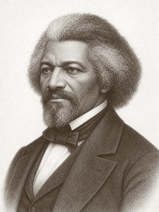 Engraved portrait of Frederick Douglass