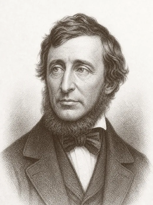 Engraved portrait of Henry David Thoreau