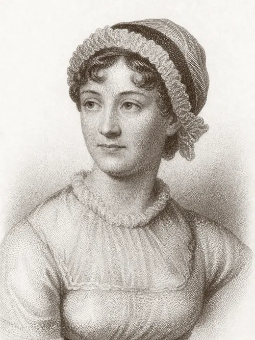 Engraved portrait of Jane Austen