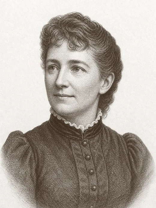 Engraved portrait of Laura Ingalls Wilder