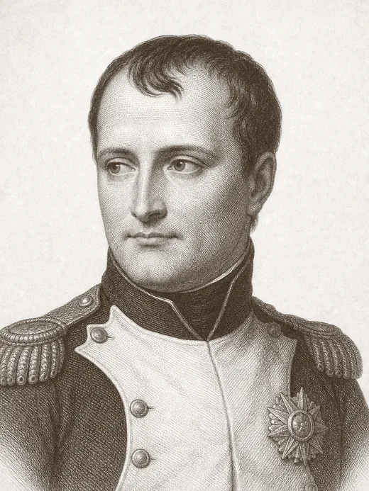 Engraved portrait of Napoleon Bonaparte