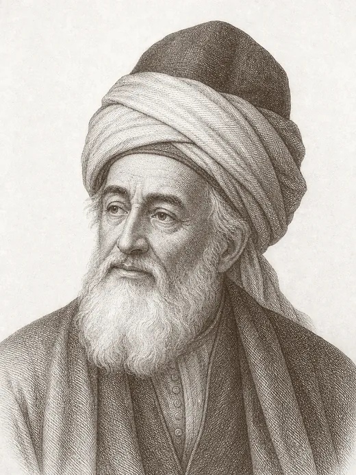 Engraved portrait of Rumi