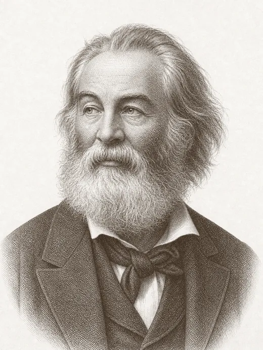 Engraved portrait of Walt Whitman